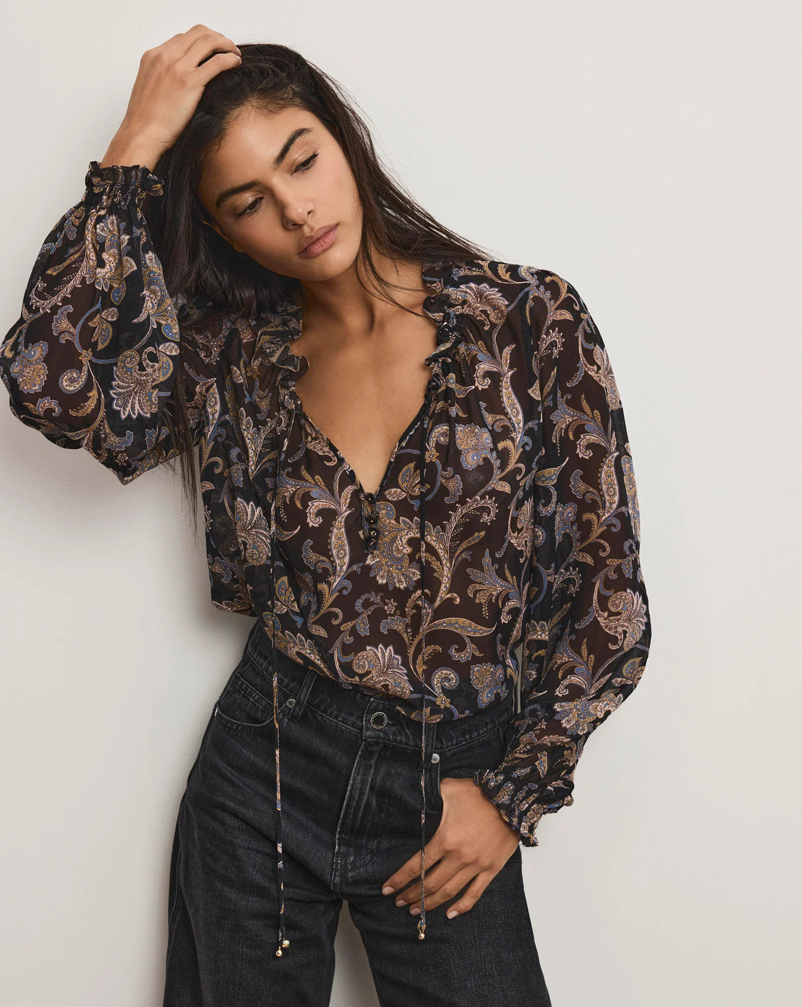 Hickory Paisley Blouse | Veronica Beard