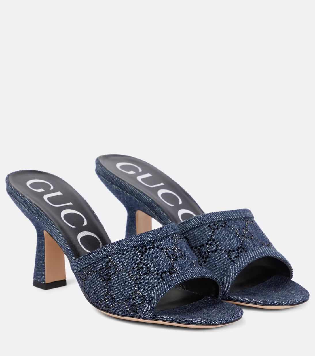 GG Crystal denim mules | Mytheresa (US/CA)