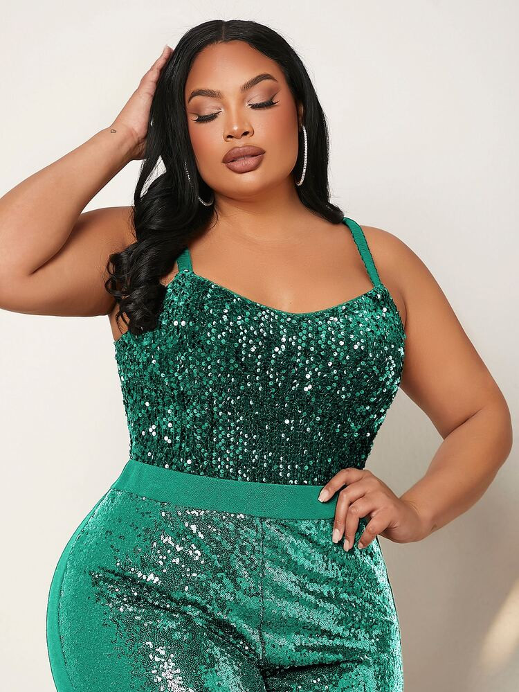 SHEIN SXY mais Maiô cami lantejoula | SHEIN