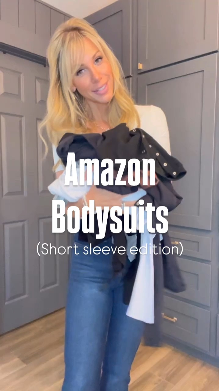 I love these bodysuits! They are a staple for every wardrobe. I am wearing a small in all of them. The first three do an amazing job of sucking everything in and are double lined. (Thong) The next three are the perfect tee. If you have a long torso like me, you are going to love these. I feel like they go down a little longer than most.  (Full coverage). 

#LTKFindsUnder50 #LTKStyleTip #LTKVideo