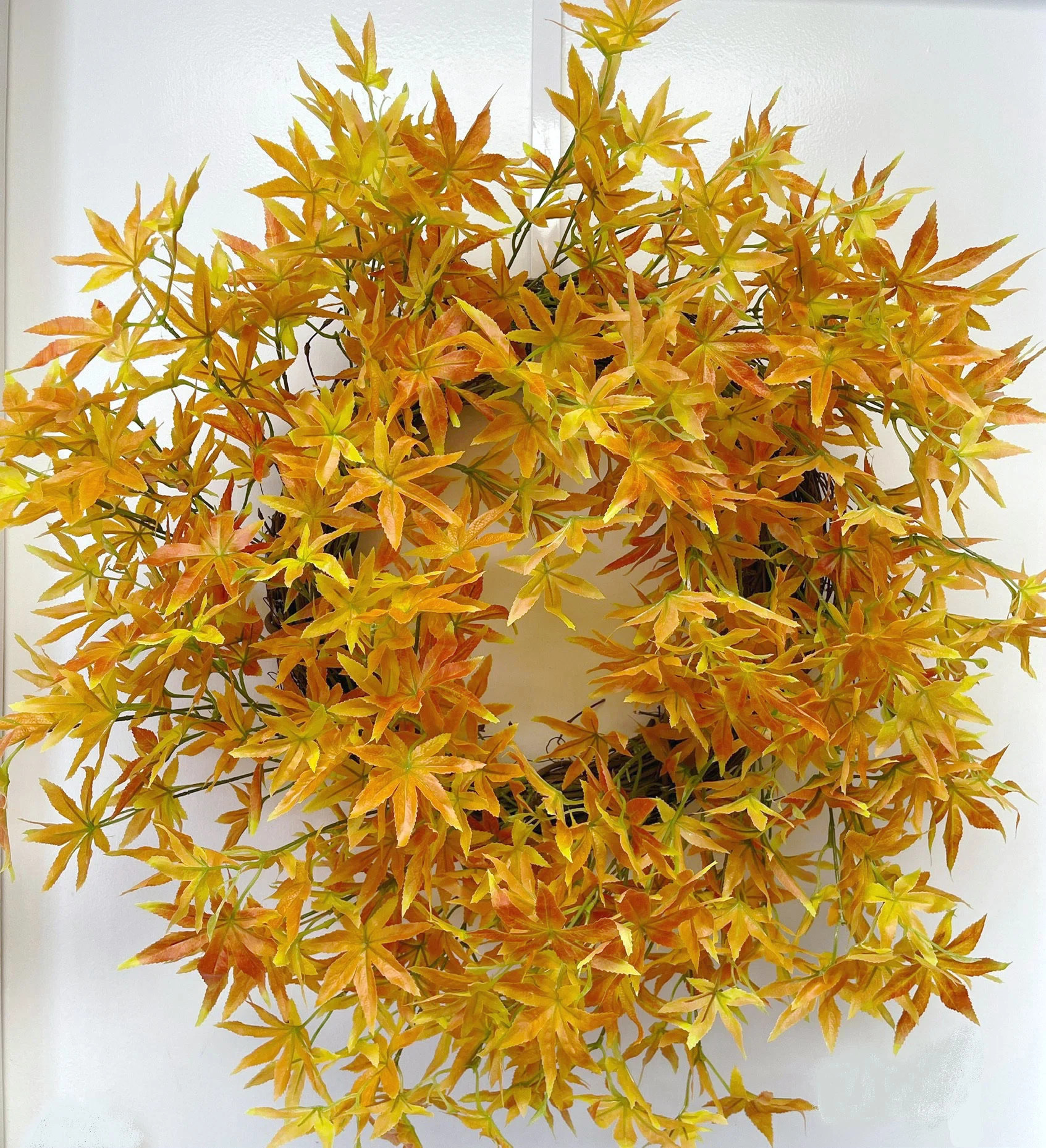 The Holiday Aisle® 30" Faux Maple Fall Thanksgiving Day Wreath for Front Door & Reviews | Wayfai... | Wayfair North America