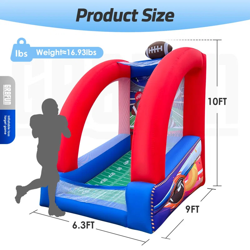 Inflatable Football Toss Game with Balls and Blower, Interactive Carnival Sports Game for Events ... | Wayfair North America