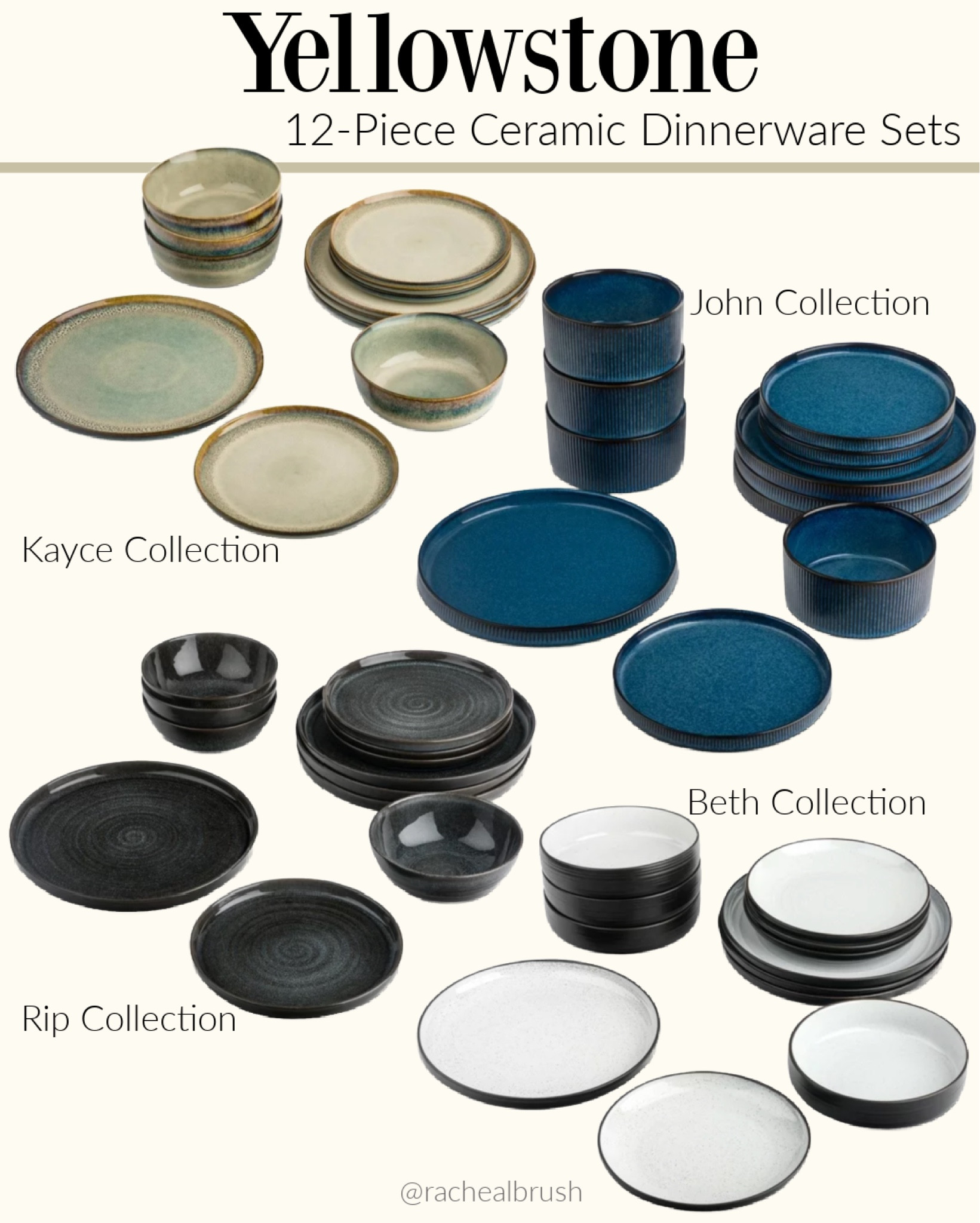 Yellowstone 12-piece ceramic dinner wear set. Kayce, John, Rip and Beth Collections  
Home

#LTKhome #LTKfamily #LTKfindsunder50
