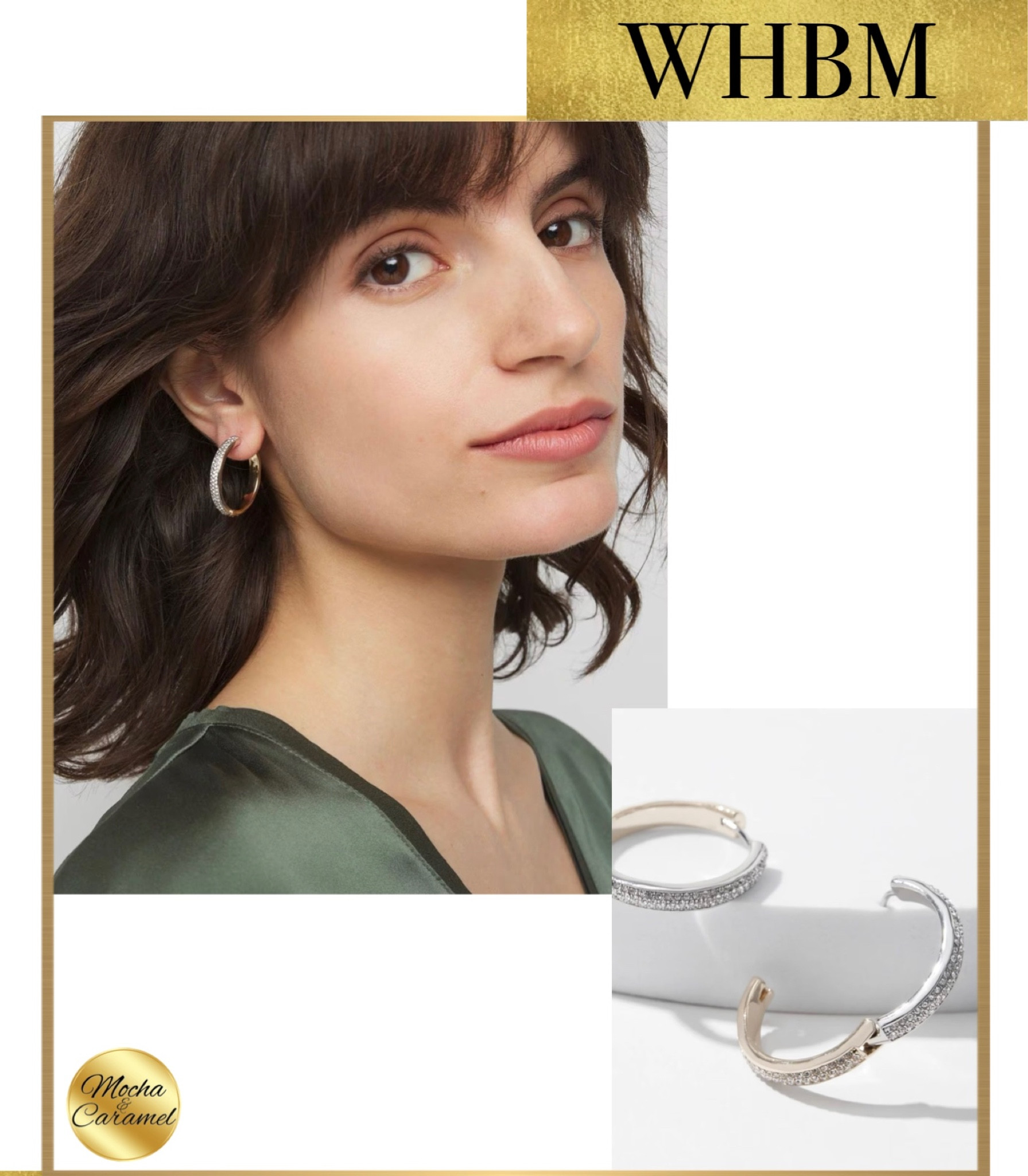 White House Black Market • Mixed Metal Reversible Medium Pave Hoop Earrings

#LTKstyletip #LTKSeasonal #LTKworkwear