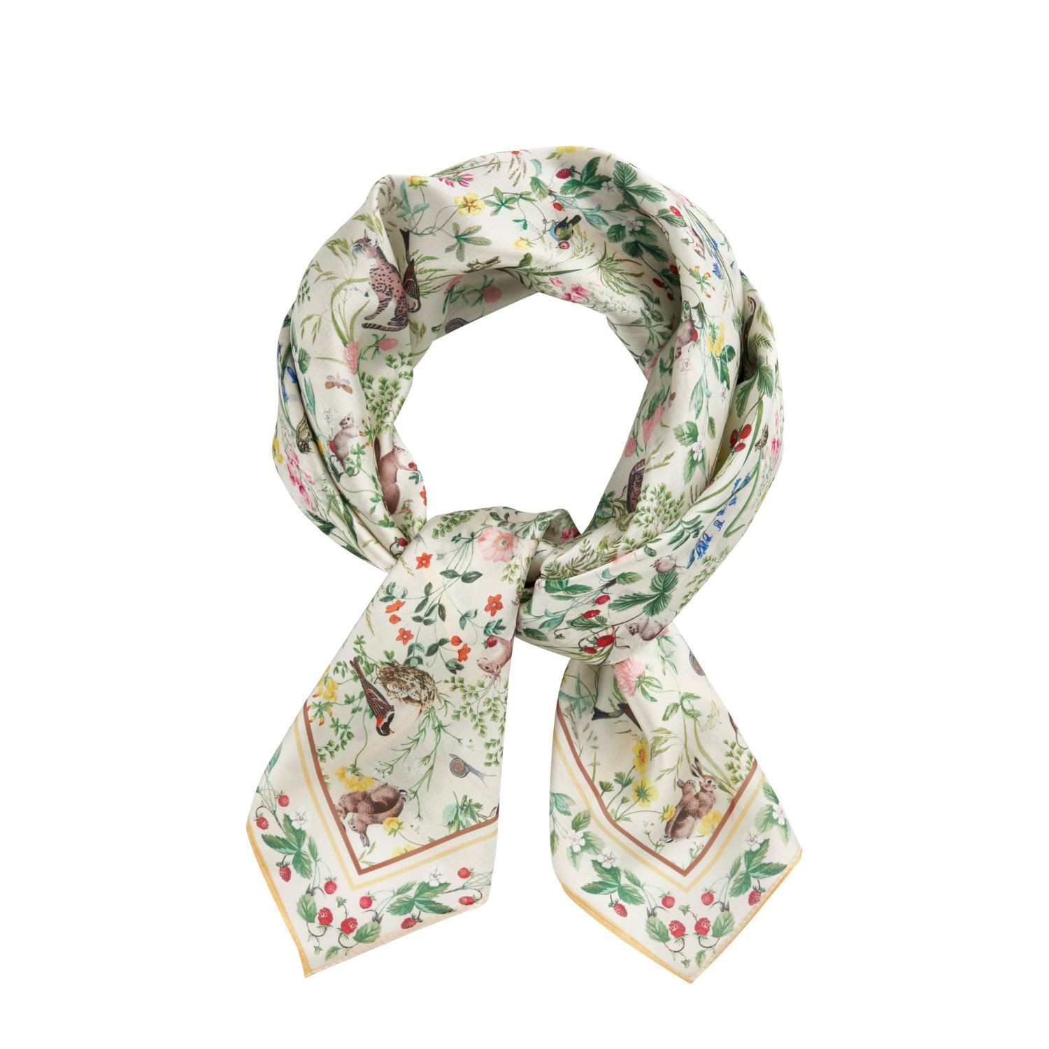 Fable Meadow Creatures Marshmallow Yellow Square Scarf | Wolf & Badger (US)