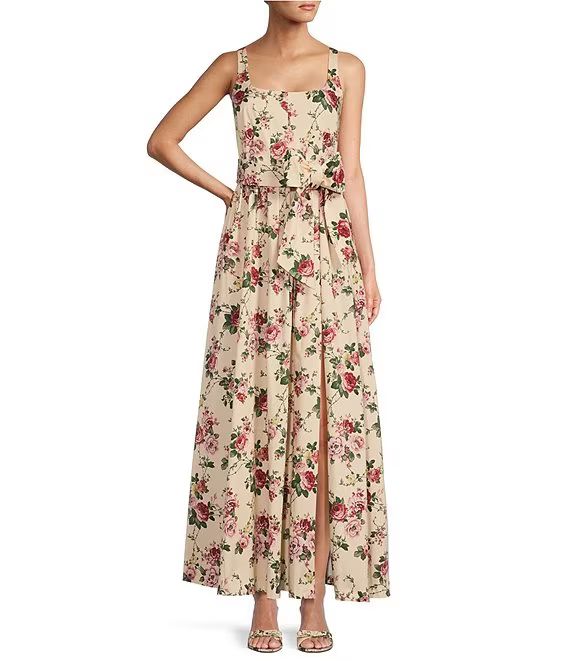 x The Style Bungalow Garden Avenue Sleeveless Front Slit Floral Print A-Line Maxi Dress | Dillard's