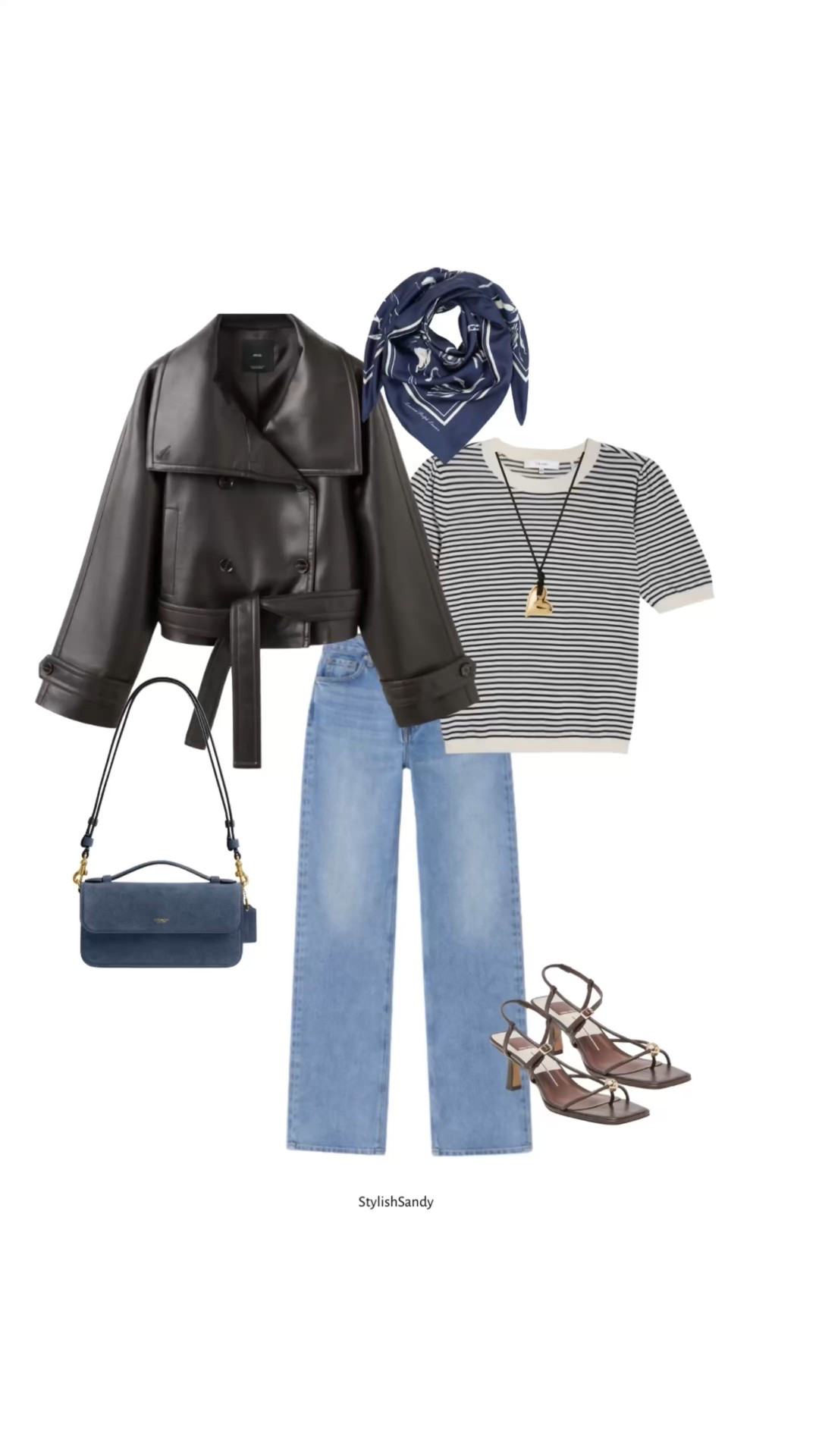 Outfit Inspo - jeans, jacket & handbag part of the N6 Drop. 

Jeans fit tts. 
Handbag holds a phone, lip balm, a card, a wallet, and keys. 

Shoes fit tts.

Cute new strip top. 

Add a scarf and necklace for interest and to make it your own. 

#LTKootd #LTKSeasonal #LTKOver40