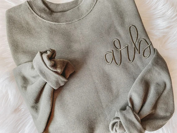 Monogrammed Crewneck Sweatshirt  Crew Neck Shirt  Loungewear - Etsy | Etsy (US)