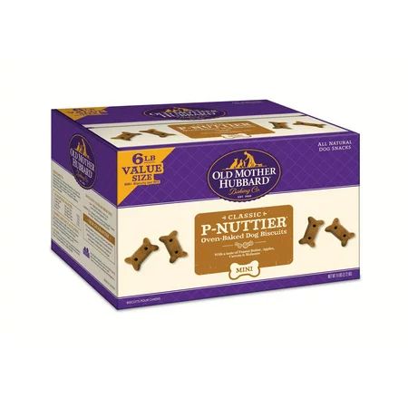 Old Mother Hubbard Classic Crunchy Natural Dog Treat, P-Nuttier Mini Biscuits Value Box, 6-Pound Box | Walmart (US)