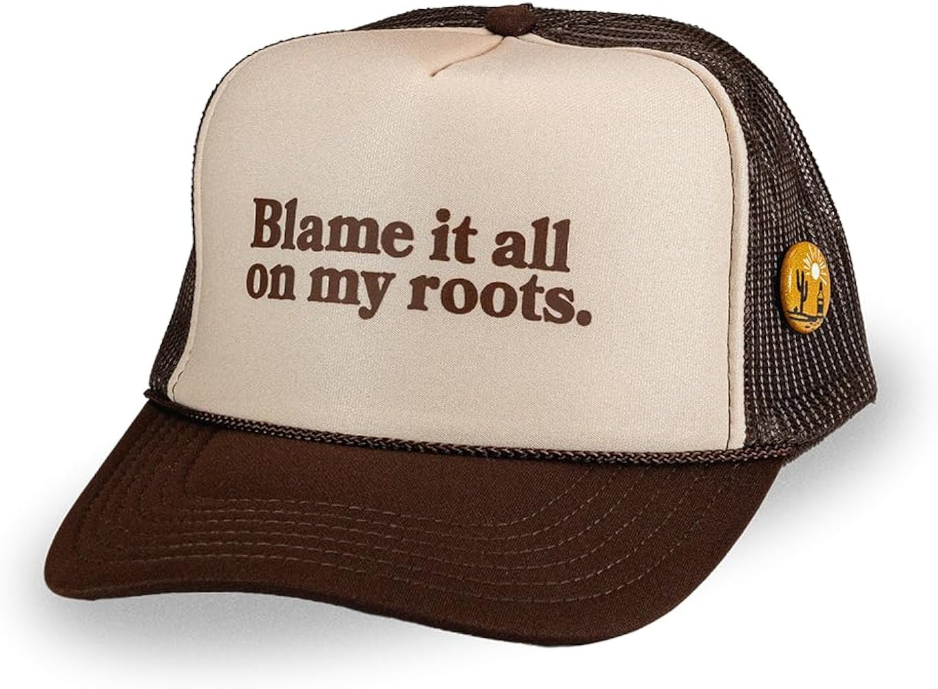 Bottom Shelf Caps - Blame It On My Roots Hat - Printed Foam Trucker Mesh Snapback with Pin-Back B... | Amazon (US)