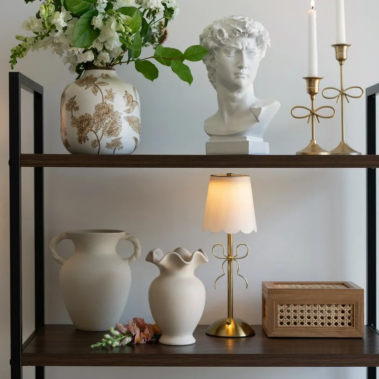 Home Decor Collection Sterling & Noble Home Ruffle Shaped off-White Ceramic Indoor Tabletop Vase | Walmart (US)