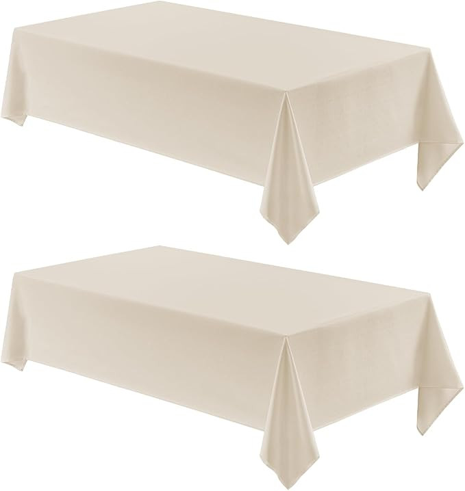 2 Pack Rectangle Tablecloth, 60x104 inch, Water Resistant Wrinkle Free Linen Textured Table Cloth... | Amazon (US)