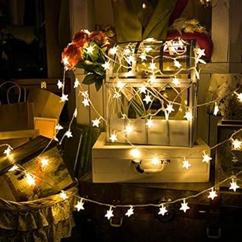 Twinkle Star 100 LED 49 FT Star String Lights, Plug in Fairy String Lights Waterproof, Extendable... | Amazon (US)