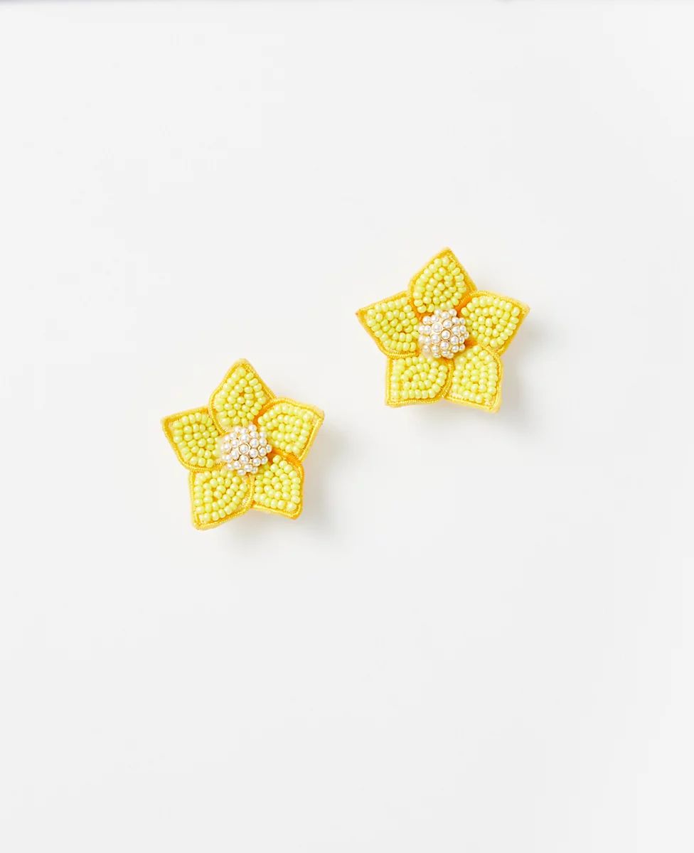 Beaded Flower Statement Earrings | Ann Taylor (US)
