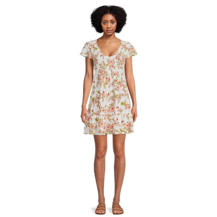 Derek Heart Juniors Flutter Sleeve Print Dress | Walmart (US)