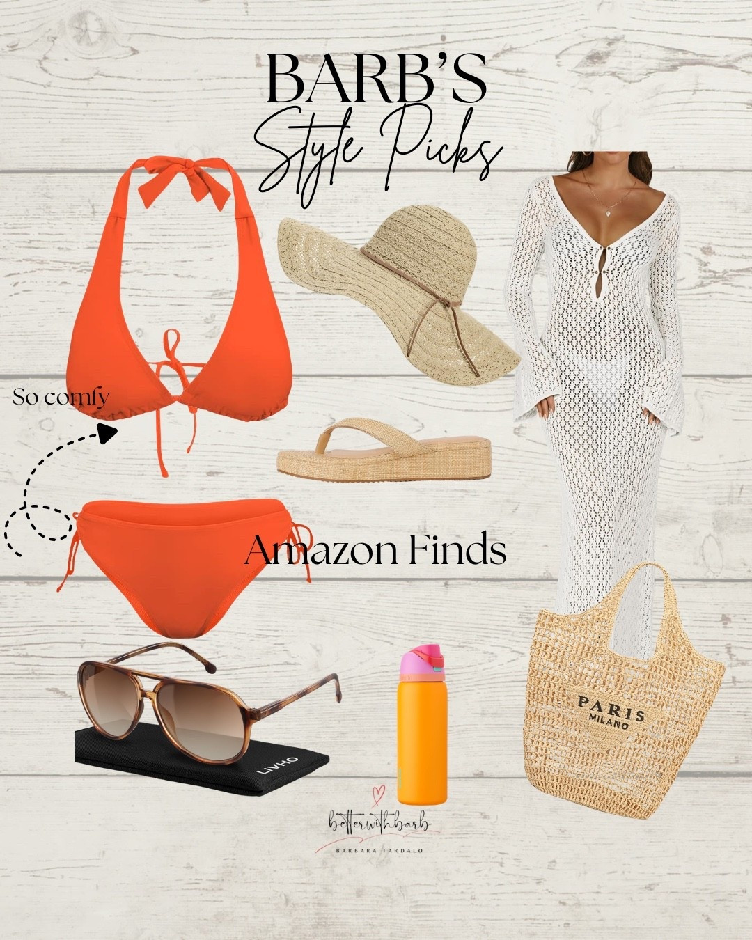 Barb’s Style Picks 🤍
A bold pop of orange with the perfect neutral beach accessories — so comfy and vacation ready.

Follow me for daily finds you can shop right here on LTK.

I earn commissions from qualifying purchases as an Amazon and LTK creator.

#LTKootd #LTKSeasonal #LTKOver40