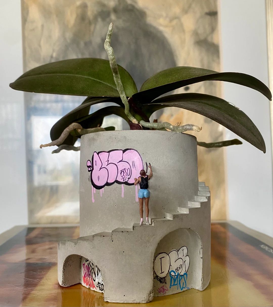 Art Planter / Concrete Planter / Graffiti / Street Art / - Etsy | Etsy (US)