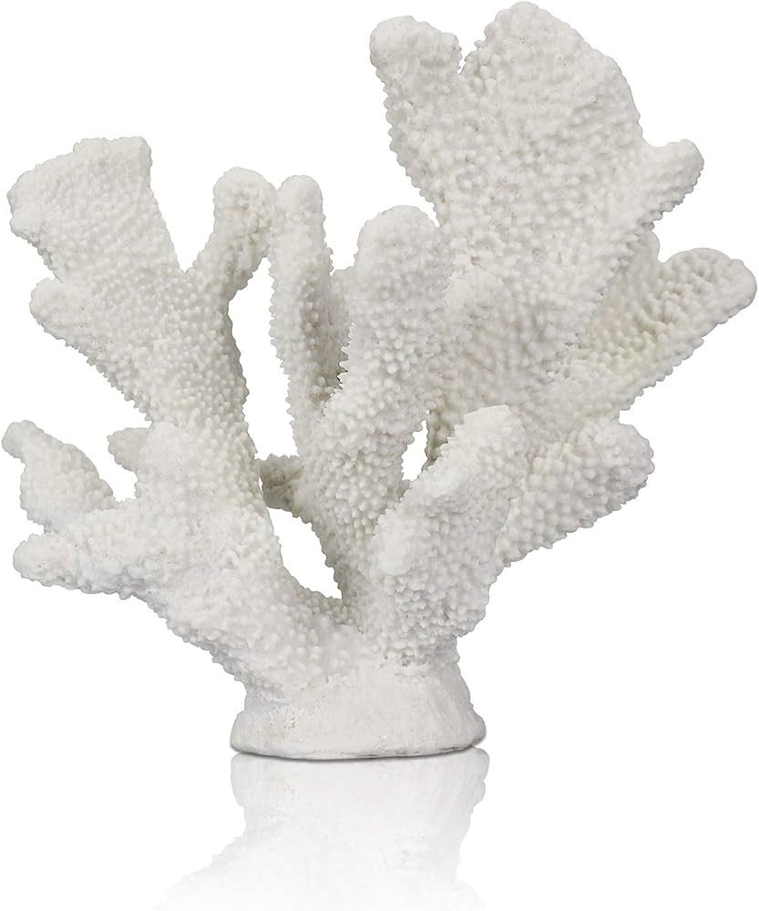 White Coral Decor White Coral Reef, Faux Artificial Coral Statue, Nautical Decor for Beach Theme ... | Amazon (US)