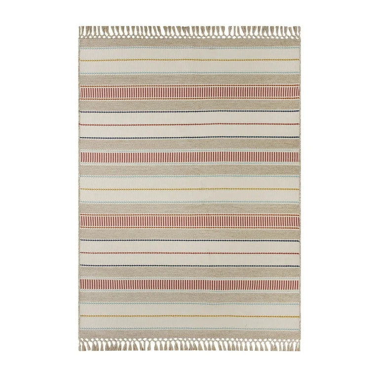 Better Homes & Gardens 5x7 Multi Color Stripe Outdoor Rug | Walmart (US)