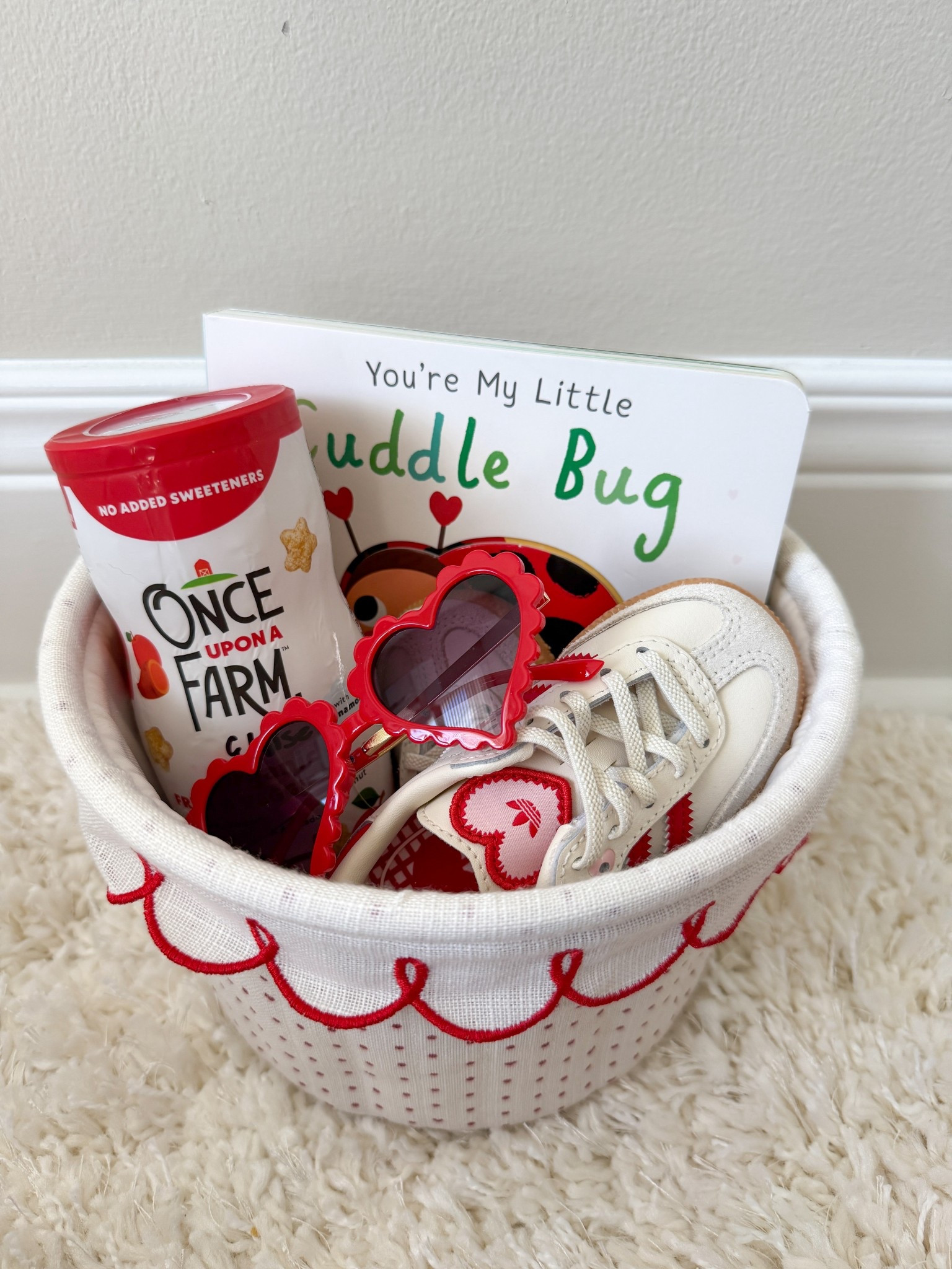 Valentine’s Day basket idea for a one year old girl ❤️

My baby loves these books and how cute are these mini adidas to match mine! The best formula for a basket is:
-new pjs
-one new book
-one new toy
-a snack

#LTKValentine #LTKBaby #LTKmomlife