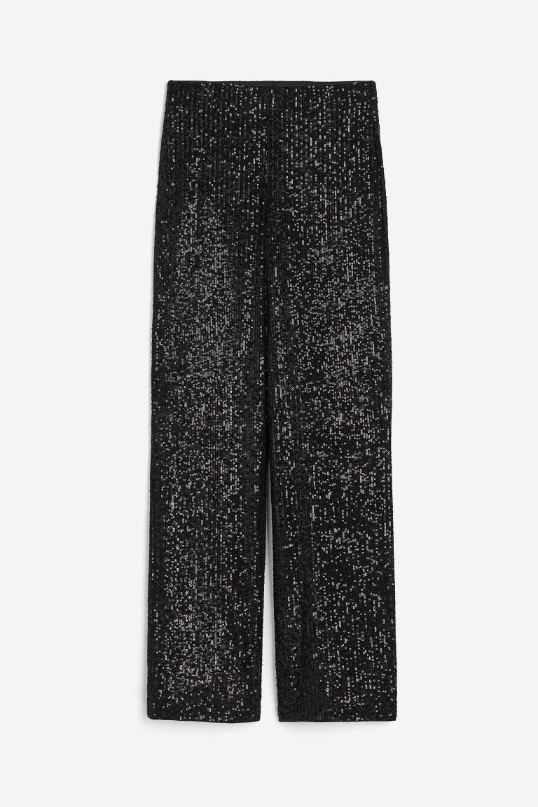 Broek met pailletten - Grijs - DAMES | H&M NL | H&M (DE, AT, CH, NL, FI)