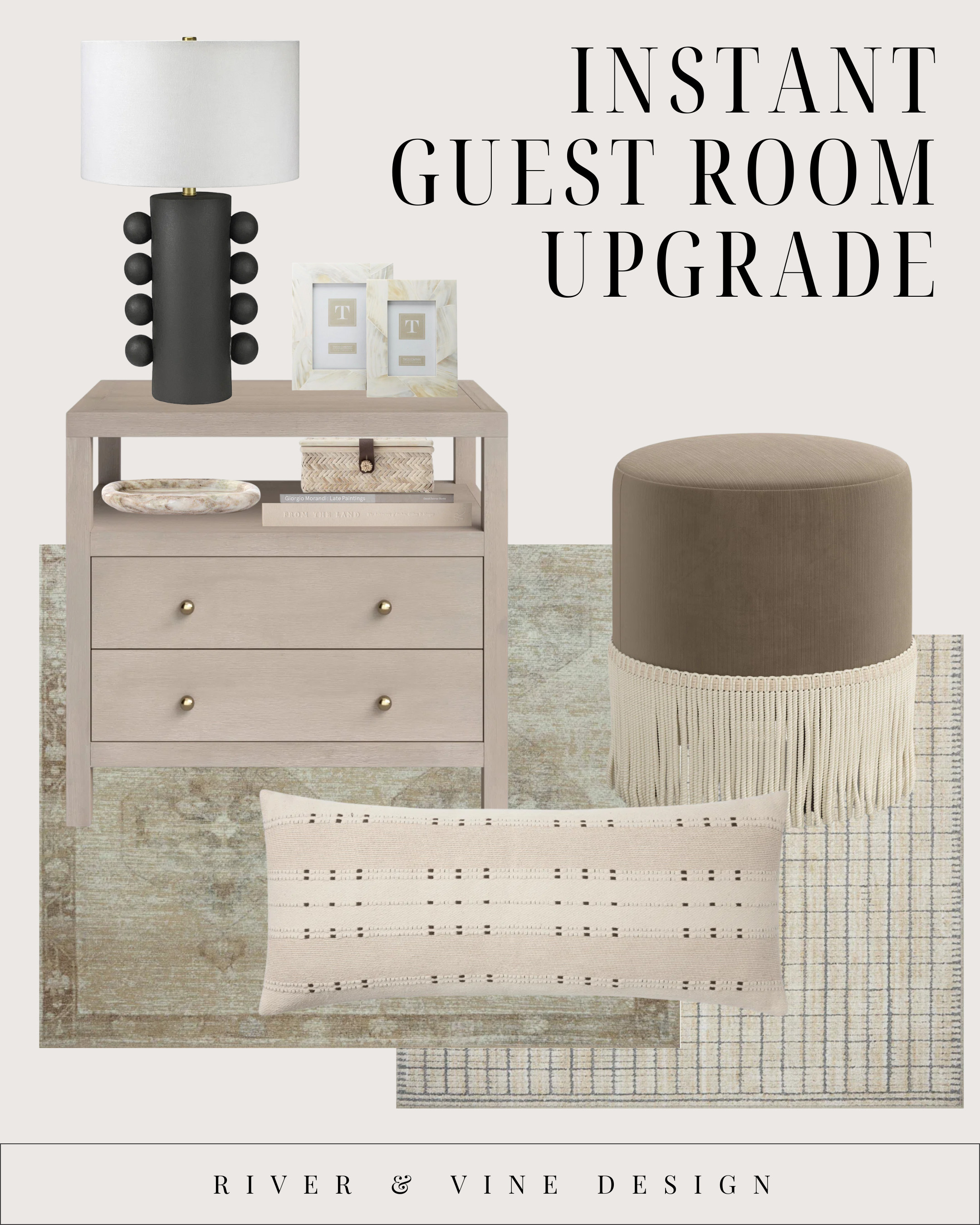Small changes = big impact.

When I style a guest room, I focus on pieces that make the space feel thoughtful, not just furnished:

Soft lighting (a lamp with personality)

Nightstand styling (tray, frames, candle)

Accent seating (ottoman or bench)

One standout pillow to pull it all together

These are the kinds of upgrades your guests actually notice — and they make the room feel intentional without a full redesign.

Tap to shop the exact pieces! 

 #LTKHoliday #LTKSeasonal #LTKHome