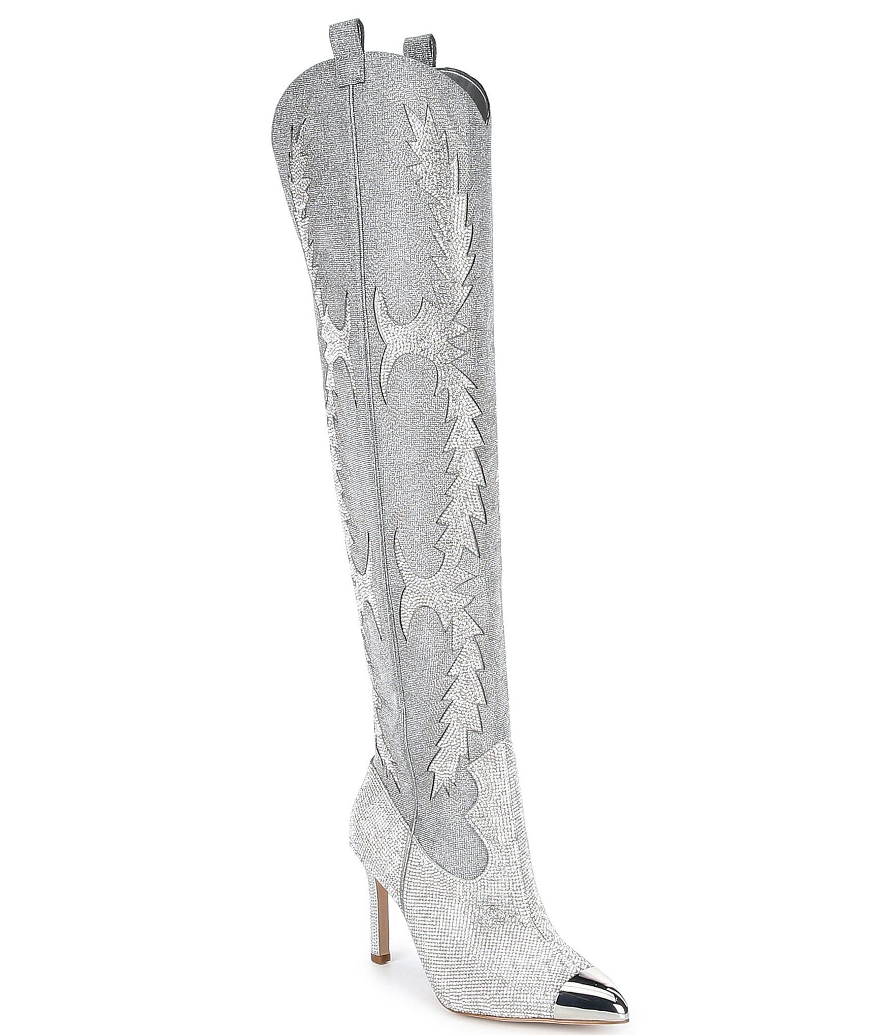 Gianni Bini KatyannaTwo Slim Calf Rhinestone Embellished Over-The-Knee Western Dress Boots | Dillard's
