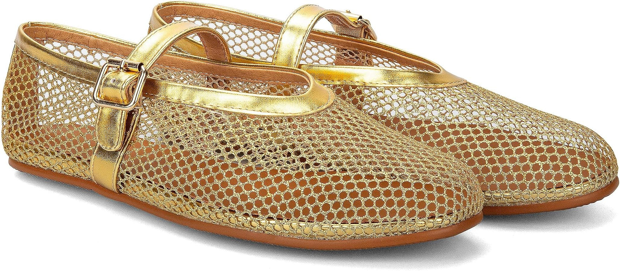 Arqa Women's Rhinestone Ballet Flats Sparkly Crystals Ballerina Shoes Buckled Straps Mesh Mary Ja... | Amazon (US)