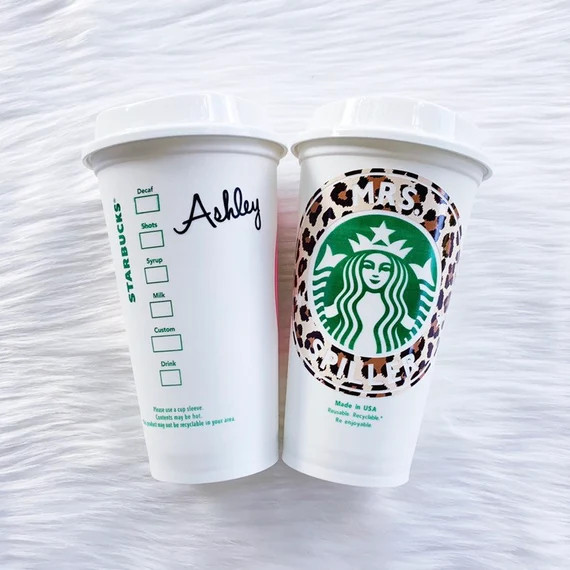 1 Mrs ______ Reusable Starbucks CupThe Primary Color is the color surrounding the logo (Leop1 in ... | Etsy (US)