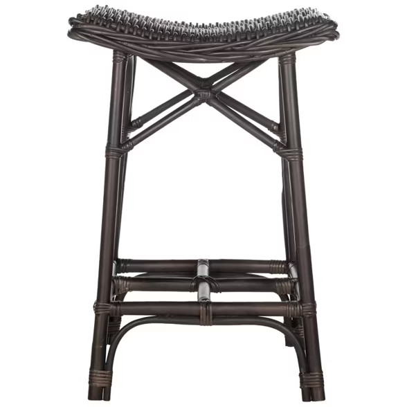 (27.5") Amara Wicker Barstool - Brown - Safavieh | Target
