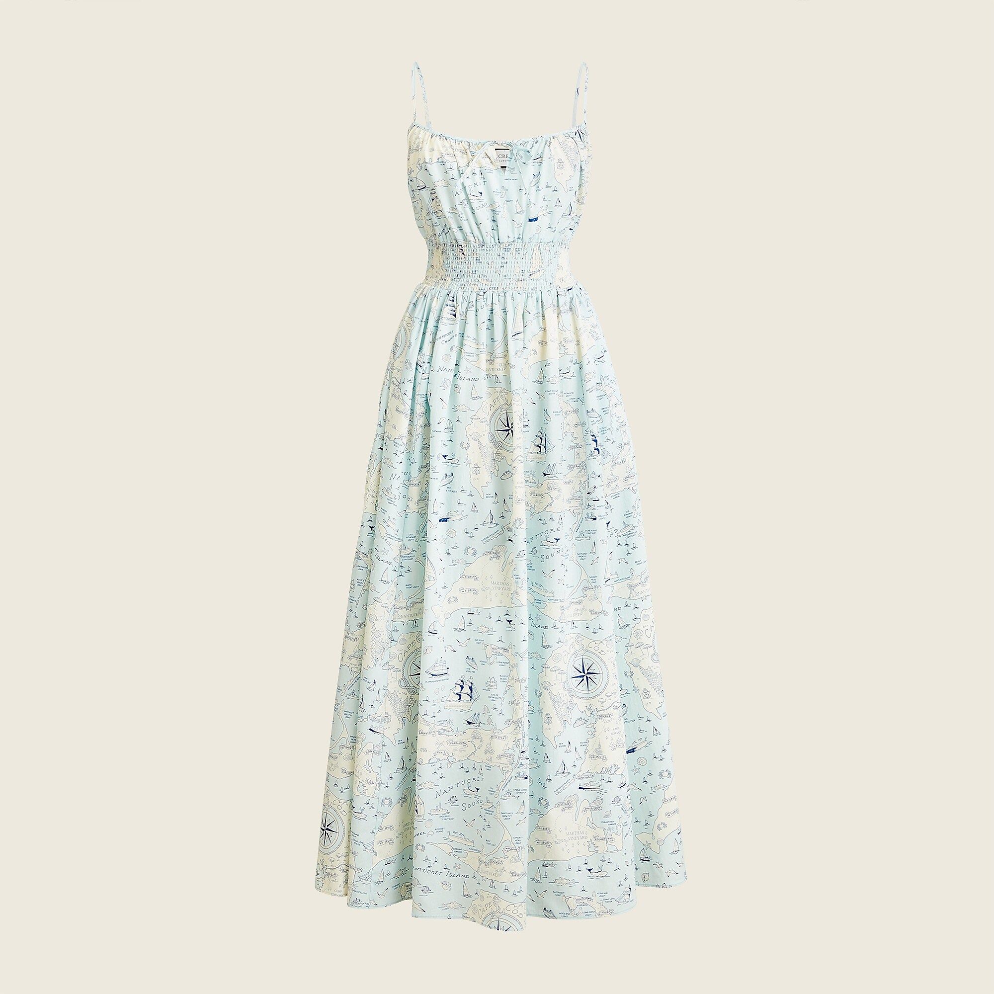 Smocked-waist dress in Ratti® compass print | J.Crew US