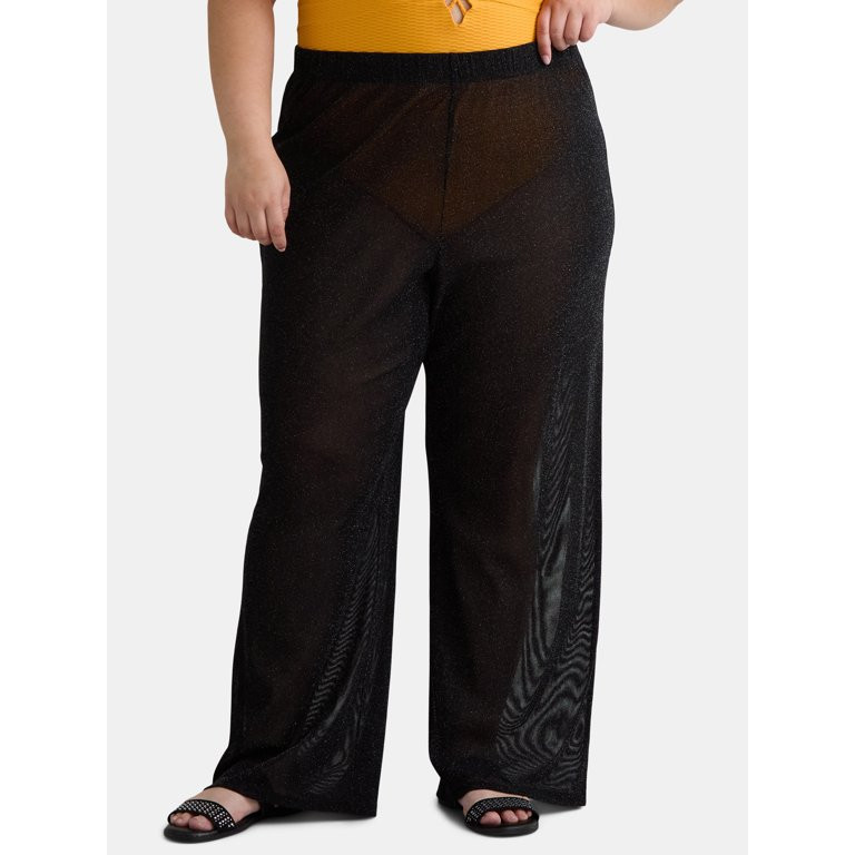 Time and Tru Women's and Women's Plus Sparkle Coverup Pants, Sizes XS-3X | Walmart (US)
