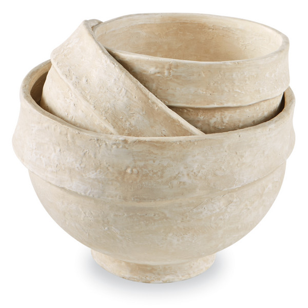 Mud Pie Girl's Paper Mache Bowl Set in White | Mud Pie