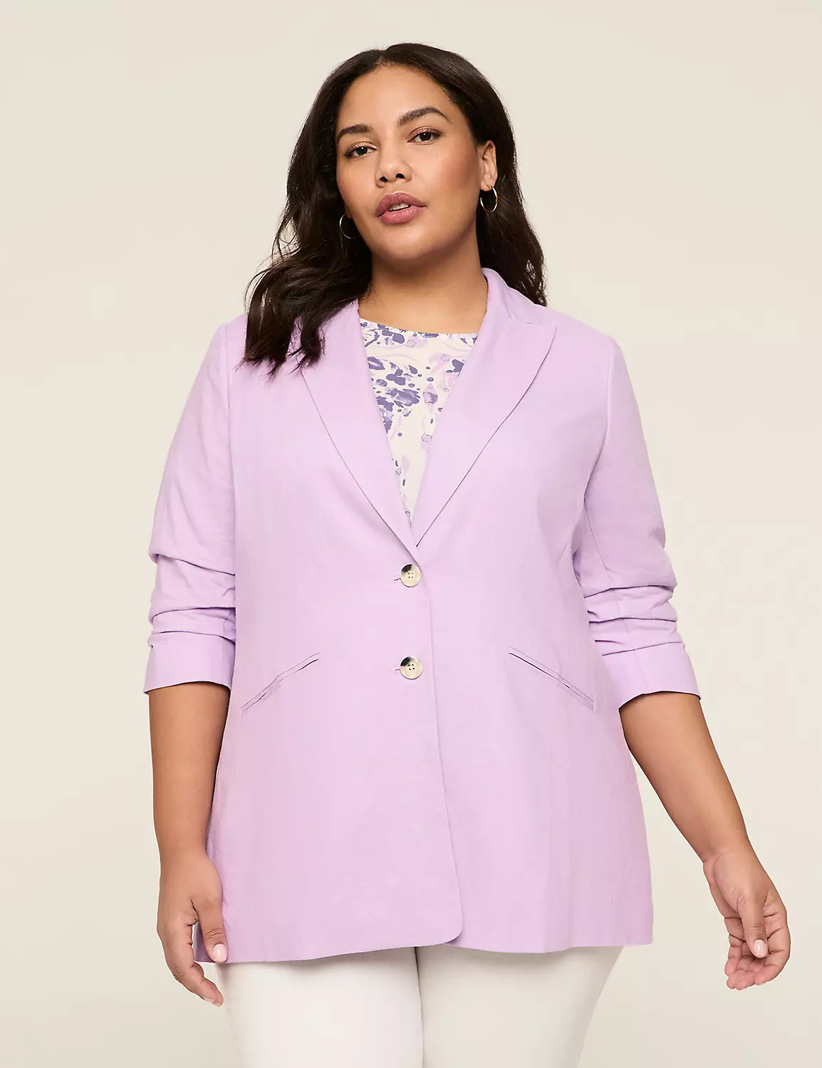 Linen 3/4-Sleeve Jacket | Lane Bryant (US)