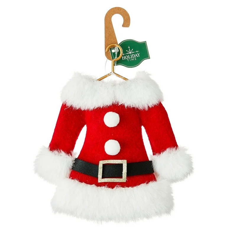 Red and White Fabric Santa Suit Dress Christmas Ornament, 6", by Holiday Time | Walmart (US)