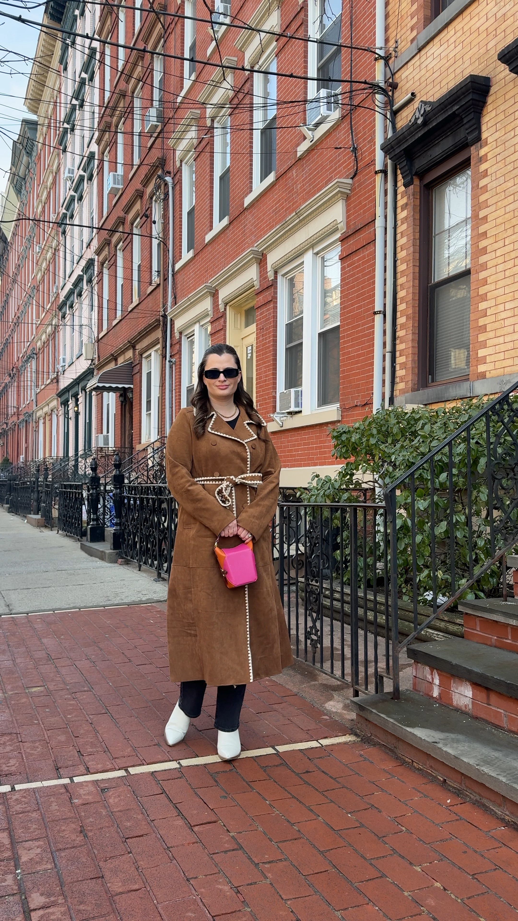 Suede trench coat? Sign me up! This one is on sale at Macy’s right now and I love keeping most of the outfit neutral with the boots and black jeans and then adding a colorful handbag  

#LTKStyleTip #LTKShoeCrush #LTKFindsUnder100