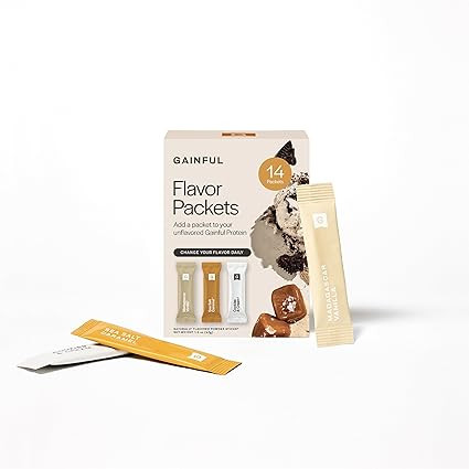 Gainful Flavor Sticks for Unflavored Protein Powder, Sweet Treat Variety Pack, Vanilla, Salted Ca... | Amazon (US)