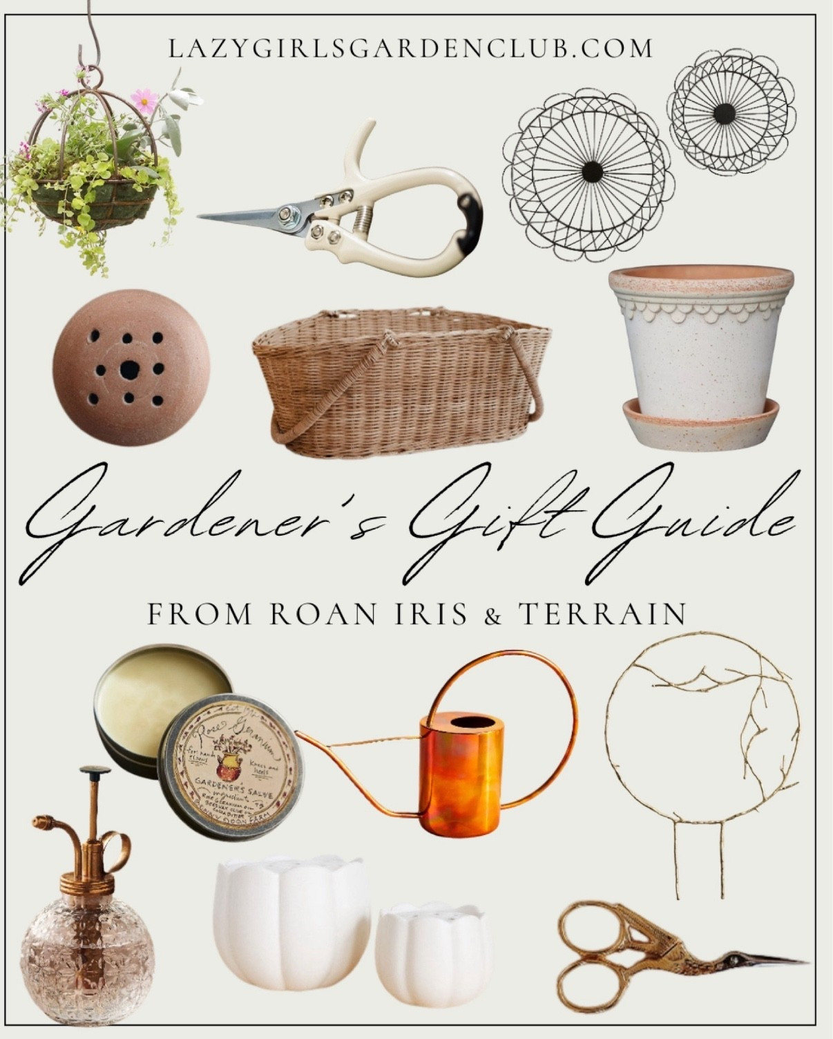 Gardener’s gift guide from Roan & Iris and Terrain!


Gift guide for gardeners, garden shears, flower pots, ceramic planters, ceramic flower frogs, garden watering can, garden topiary, plant gifts 

#LTKHoliday #LTKGiftGuide #LTKSeasonal