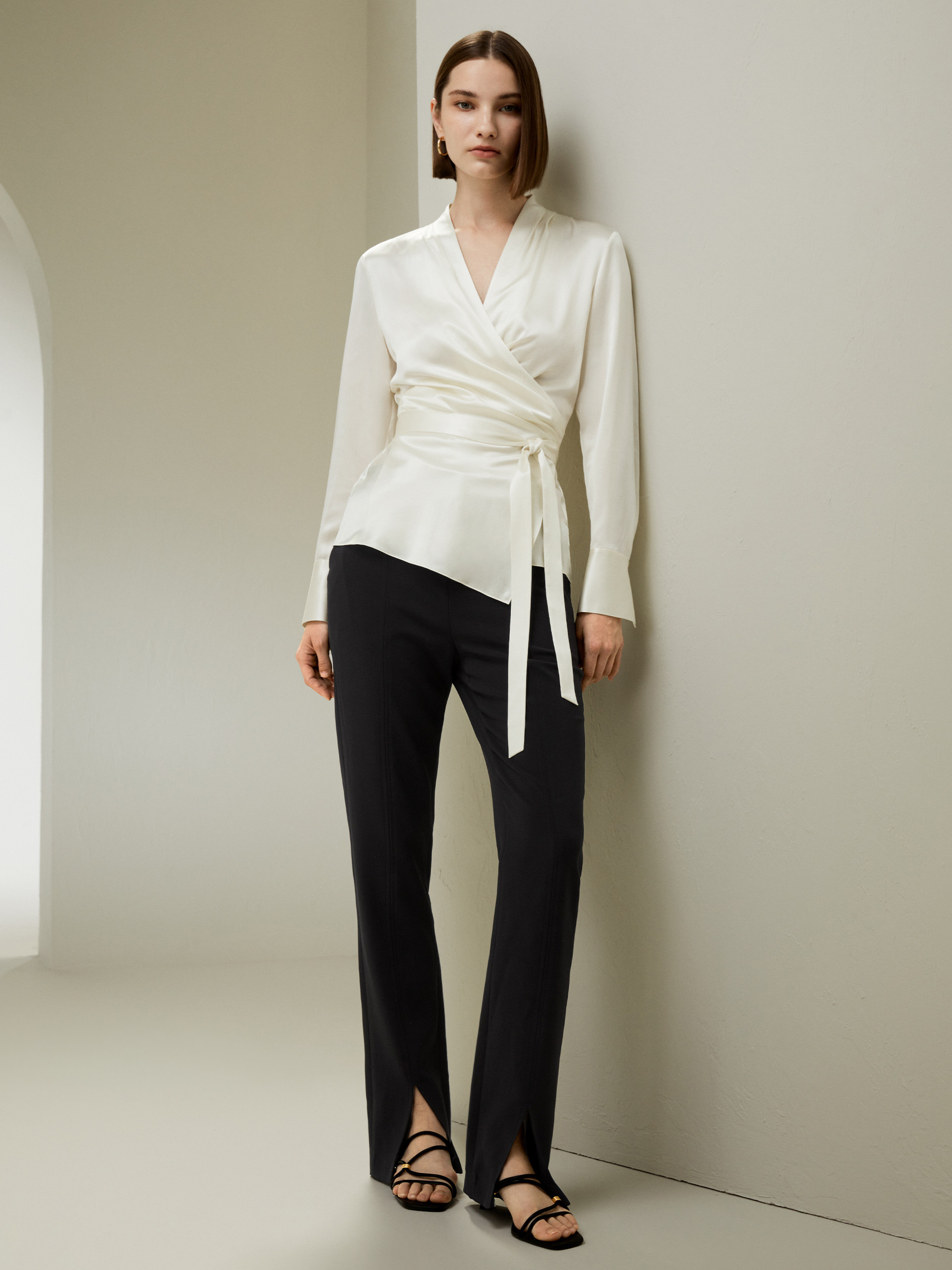 LILYSILK X NATASHA Silk Wrap Blouse | LilySilk