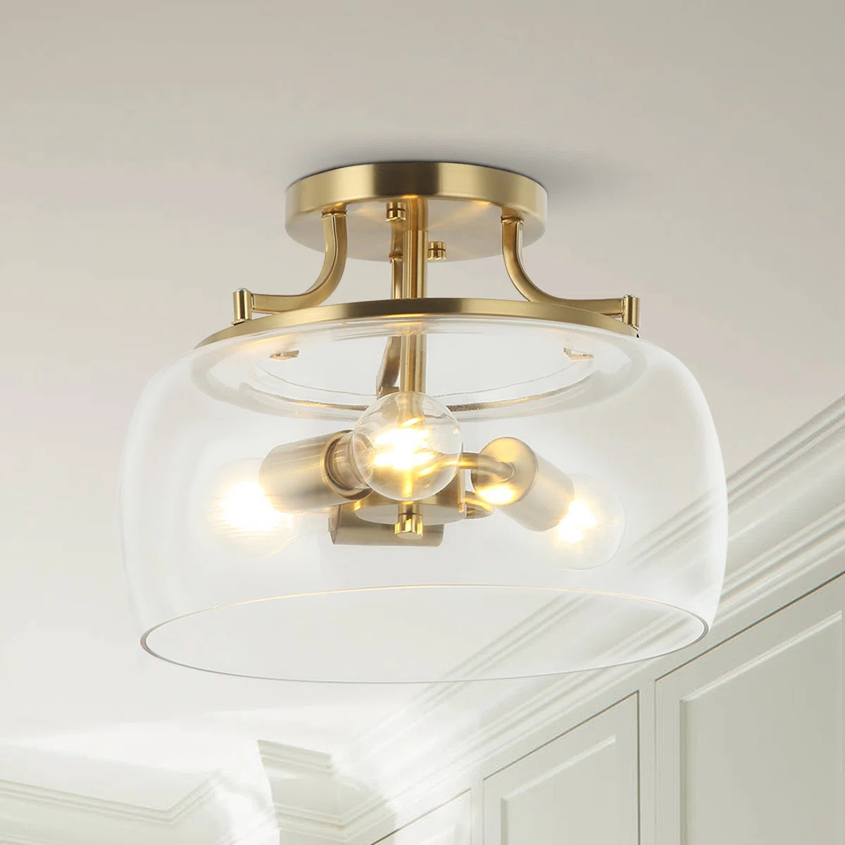 Gwinnett Glass Semi Flush Mount | Wayfair North America