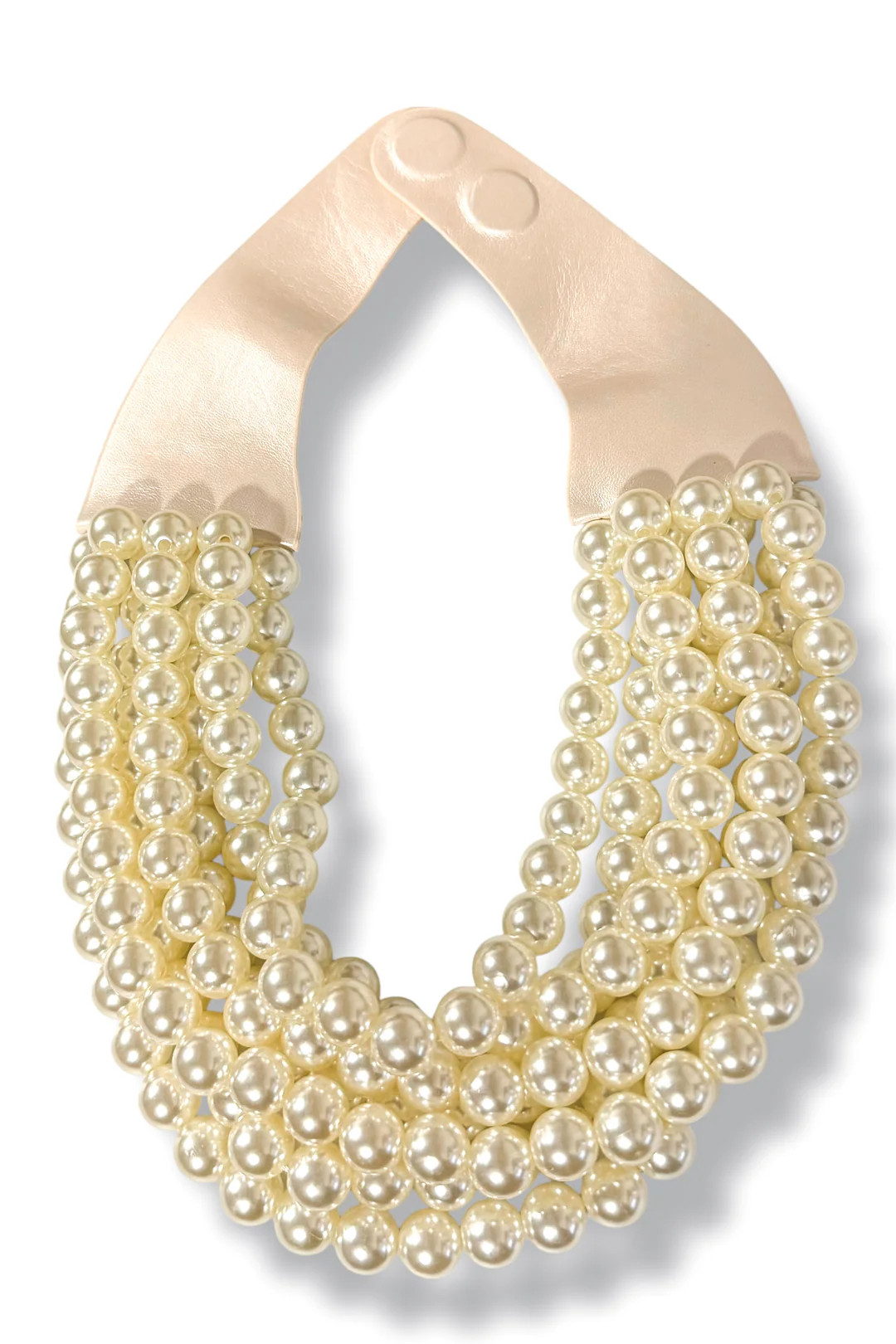 Carla Cream Smooth Bead Statement Necklace | The Willow Tree