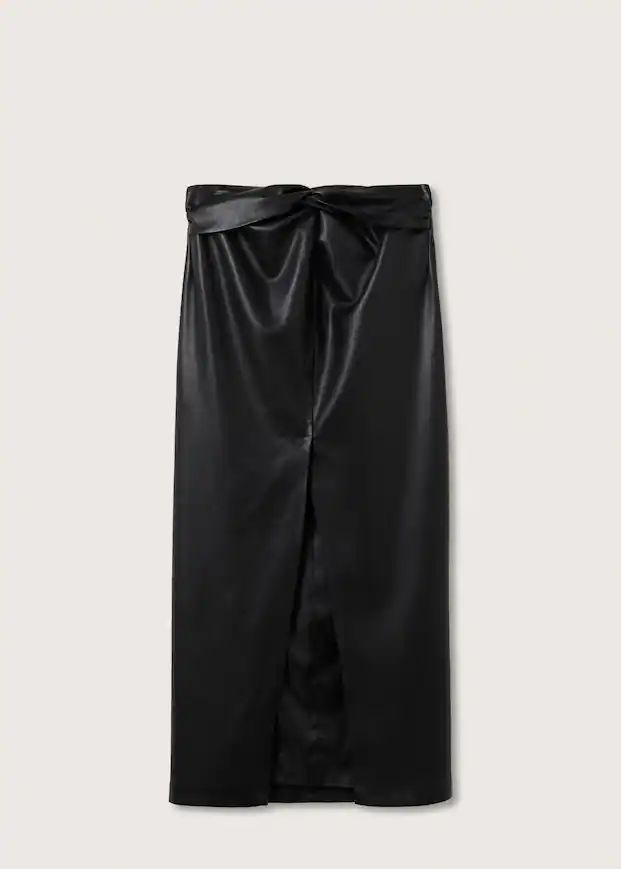 Cut-out faux-leather skirt | MANGO (US)