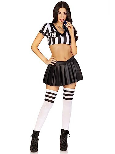 Leg Avenue Womens 3 PC Time Out Ref Halloween Costume with Whistle, XS, Black/White | Amazon (US)