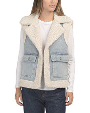 Denim And Sherpa Vest | Women | Marshalls | Marshalls