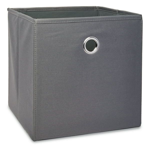 Mainstays Collapsible Fabric Cube Storage Bins, 4 Pack, Gray Flannel | Walmart (US)