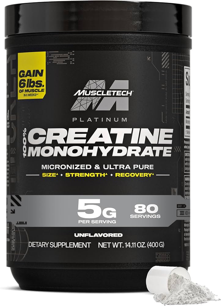 MuscleTech Creatine Monohydrate Powder, Platinum Pure - Unflavored Micronized Creatine for Men & ... | Amazon (US)