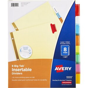 Avery Big Tab Insertable Dividers, 8 ct | CVS Health