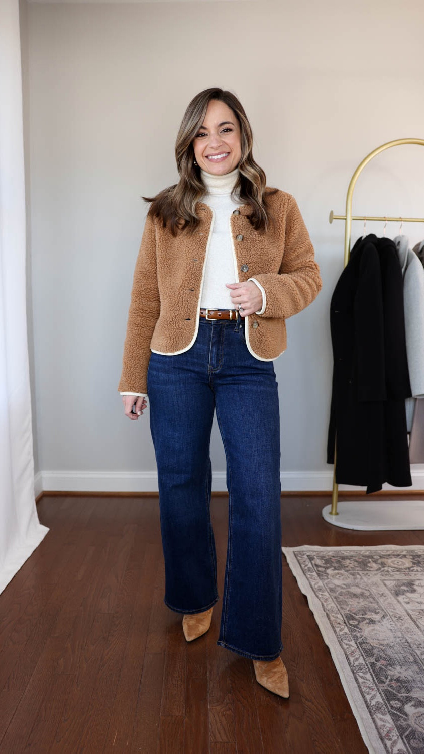 2025 Most Worn Series: the Stevie Boots from J.Crew! 

A kitten heel boot with an elongated toe is the boot style of the season! They can be squared off, have a thicker heel or be a slim heel and pointed toe like my pick! I love this style for wearing with workwear and casually - plus that pointed toe gives the illusion of longer legs! 

Boots (J.Crew): tts - I’ve also linked other options that are less expensive 
Jeans (Quince): 24 x 28” in midnight blue - 10.5” rise, tts 
Coat (Ann Taylor): petite xxs 
Turtleneck (Quince): xs in oat (currently sold out) 
Belt (J.Crew) 
Bag (Quince) 

My measurements for reference: I’m 4’10” and 105lbs. My bust, waist, and hip measurement is 32”, 24”, and 36”.

#LTKPetite