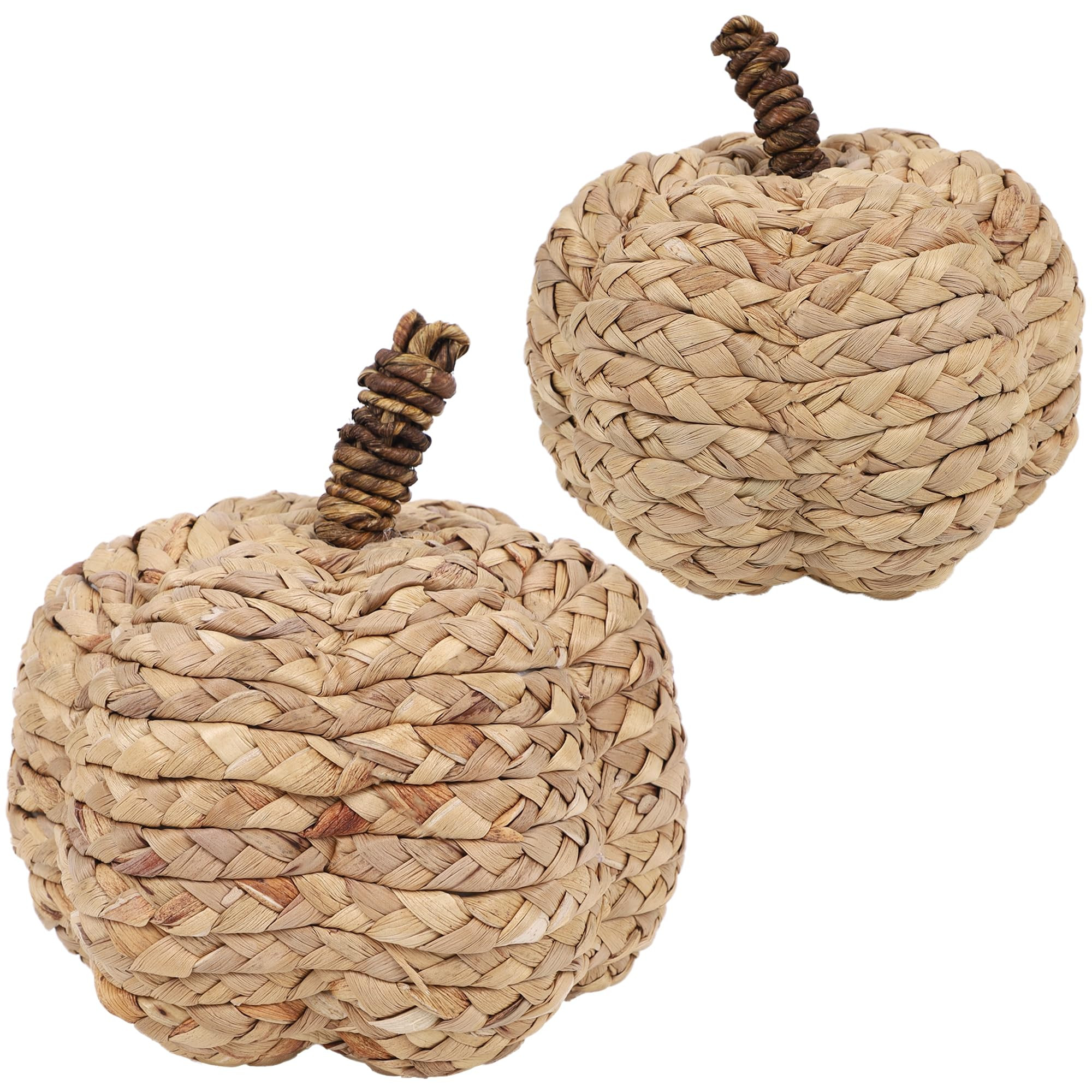 winemana 2 Pack Pumpkin Fall Decor Thanksgiving Decorative Pumpkins for Home Woven Cattail Figuri... | Amazon (US)