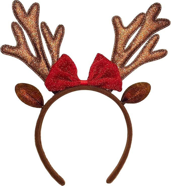 YNITSED Christmas Reindeer Antlers Headband for Women Cute Reindeer Ears Headband for Christmas C... | Amazon (US)